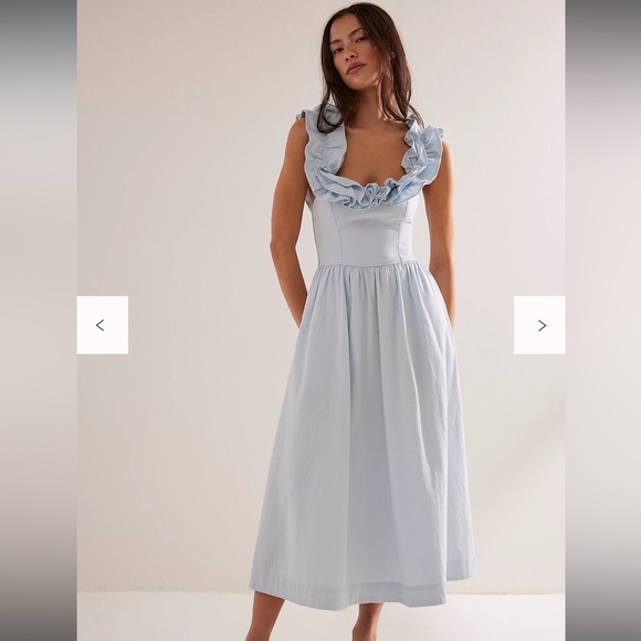 Free People Dresses & Skirts - Free People Ruffle It Up Midi - Morning Frost